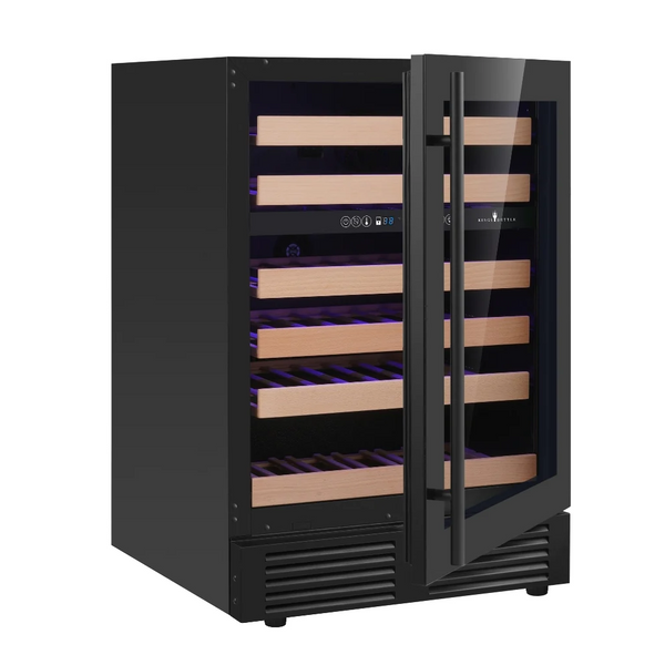 24 Inch Under Counter LOW-E Glass Door Dual Zone Wine Cooler SIZE: 24W 23D 34H