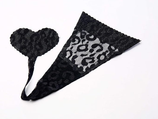 2 Pack of Black Lace Strapless Panties; Seamless, Washable & Reusable No Show Hot Sexy Panty Lines